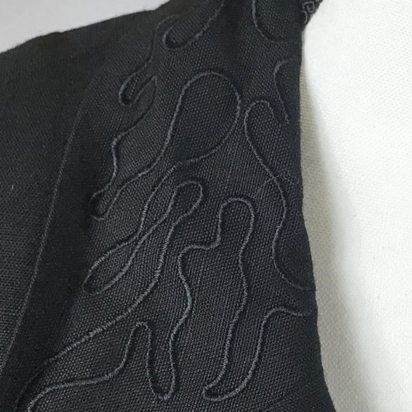 Vintage Black Blazer w/ Flames on Collar & Pockets - Picture 4 of 13